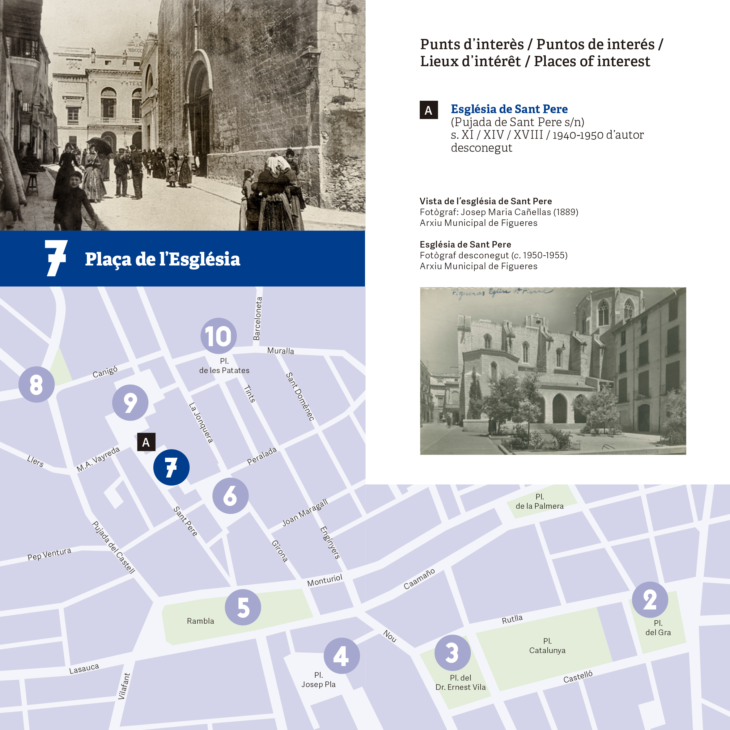 Figueres - Plaça de l'Església (Edita: Oficina de Turisme de Figueres)