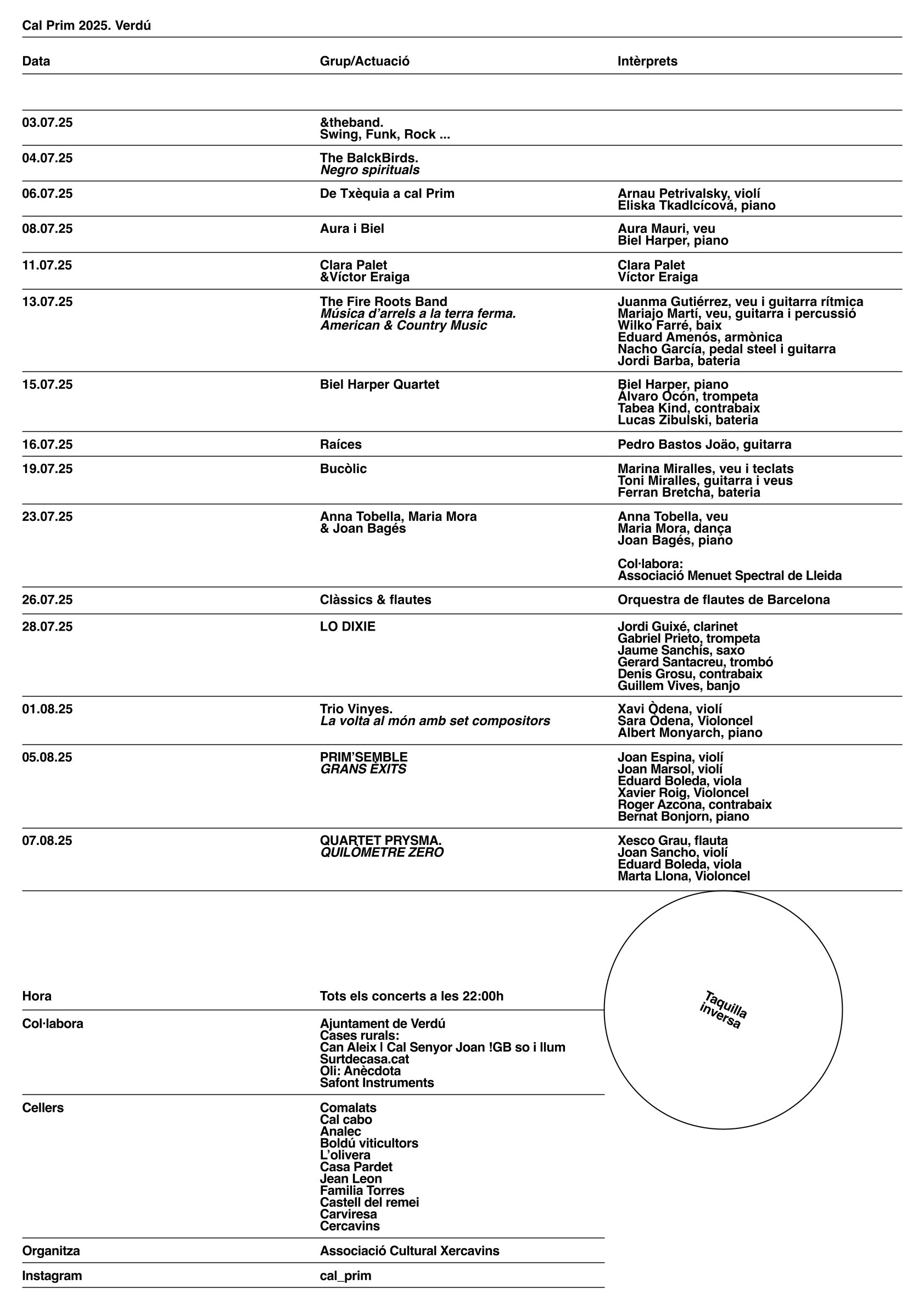 Verdú - Cicle de Concerts de Cal Prim 