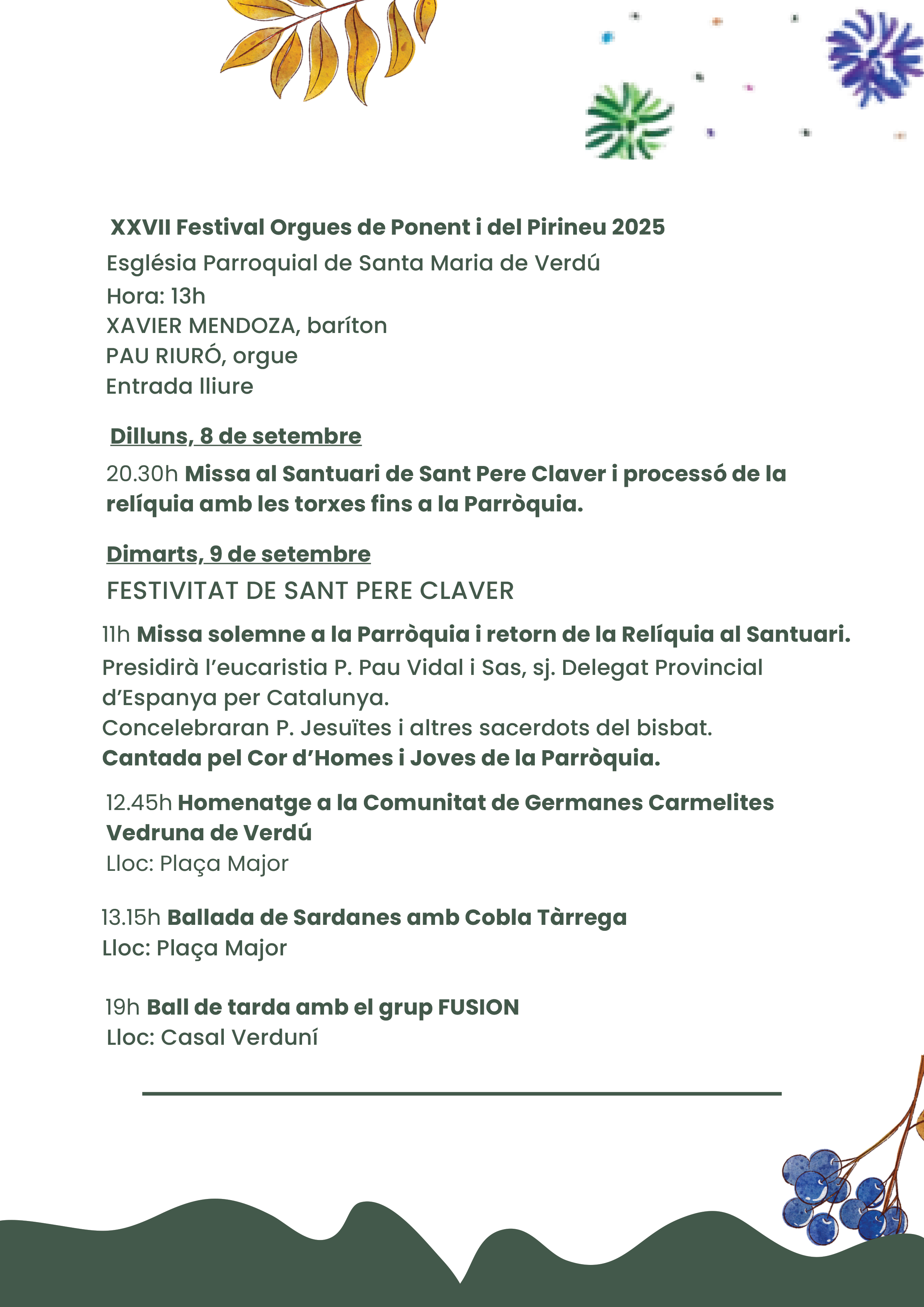 Verdú - Festa Major de Sant Pere Claver 