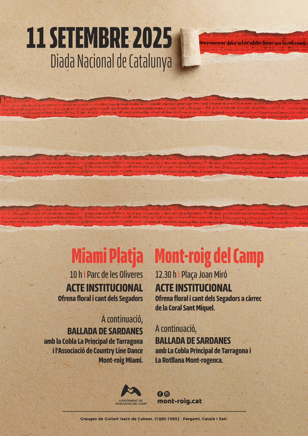 11 de Setembre, Diada Nacional de Catalunya a Mont-roig i a Miami Platja