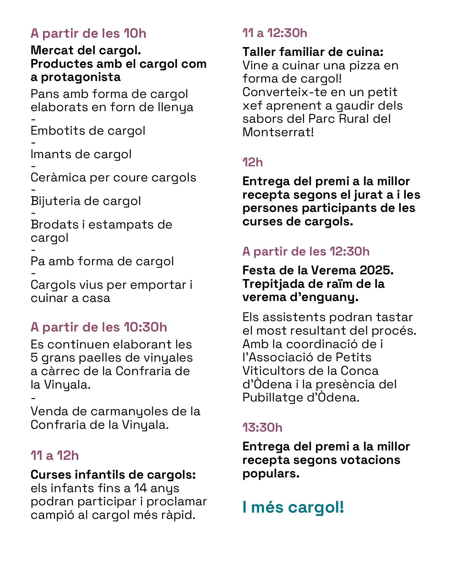 Òdena - Fira de la Vinyala, la fira del cargol de vinya 