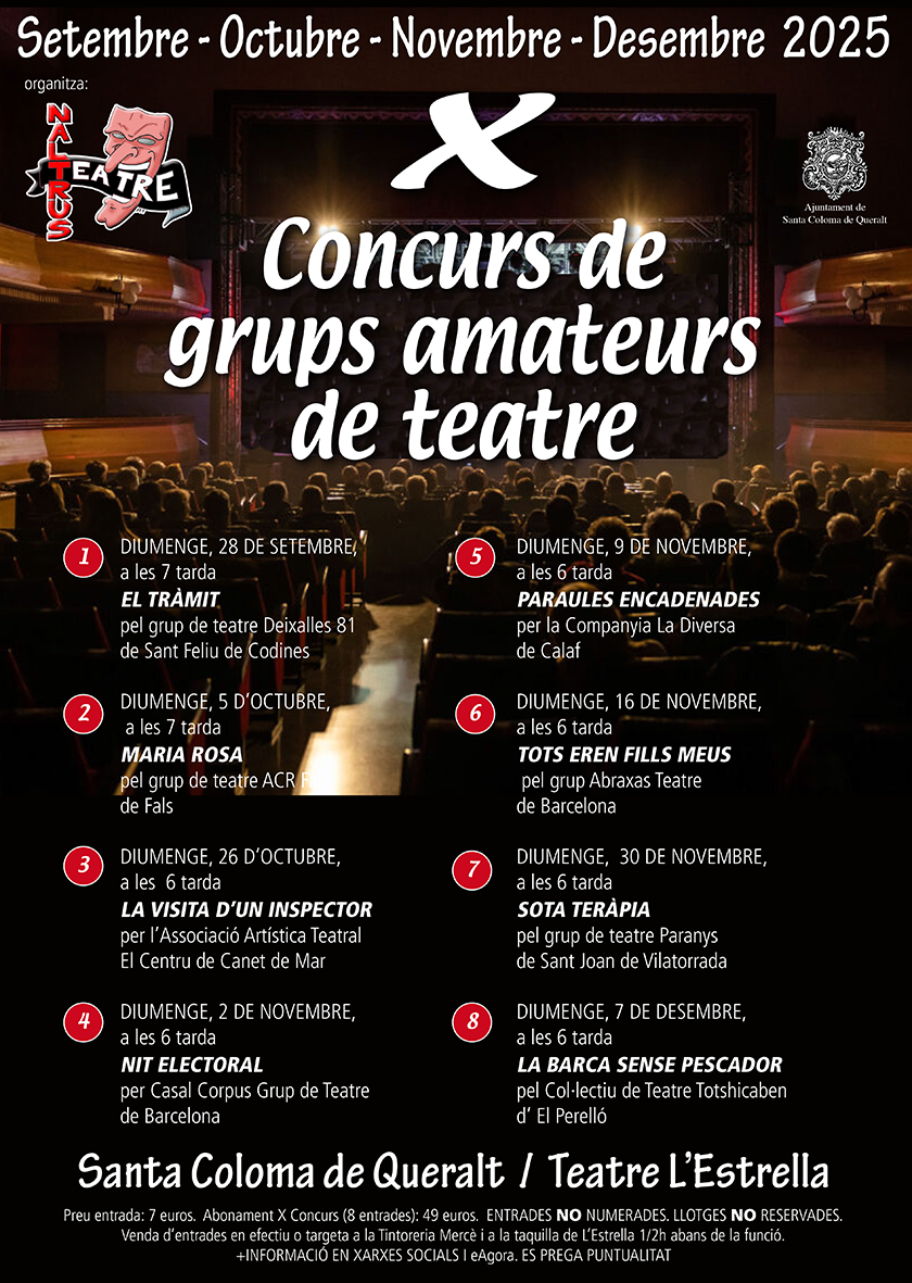 Concurs de grups amateurs de teatre a Santa Coloma de Queralt