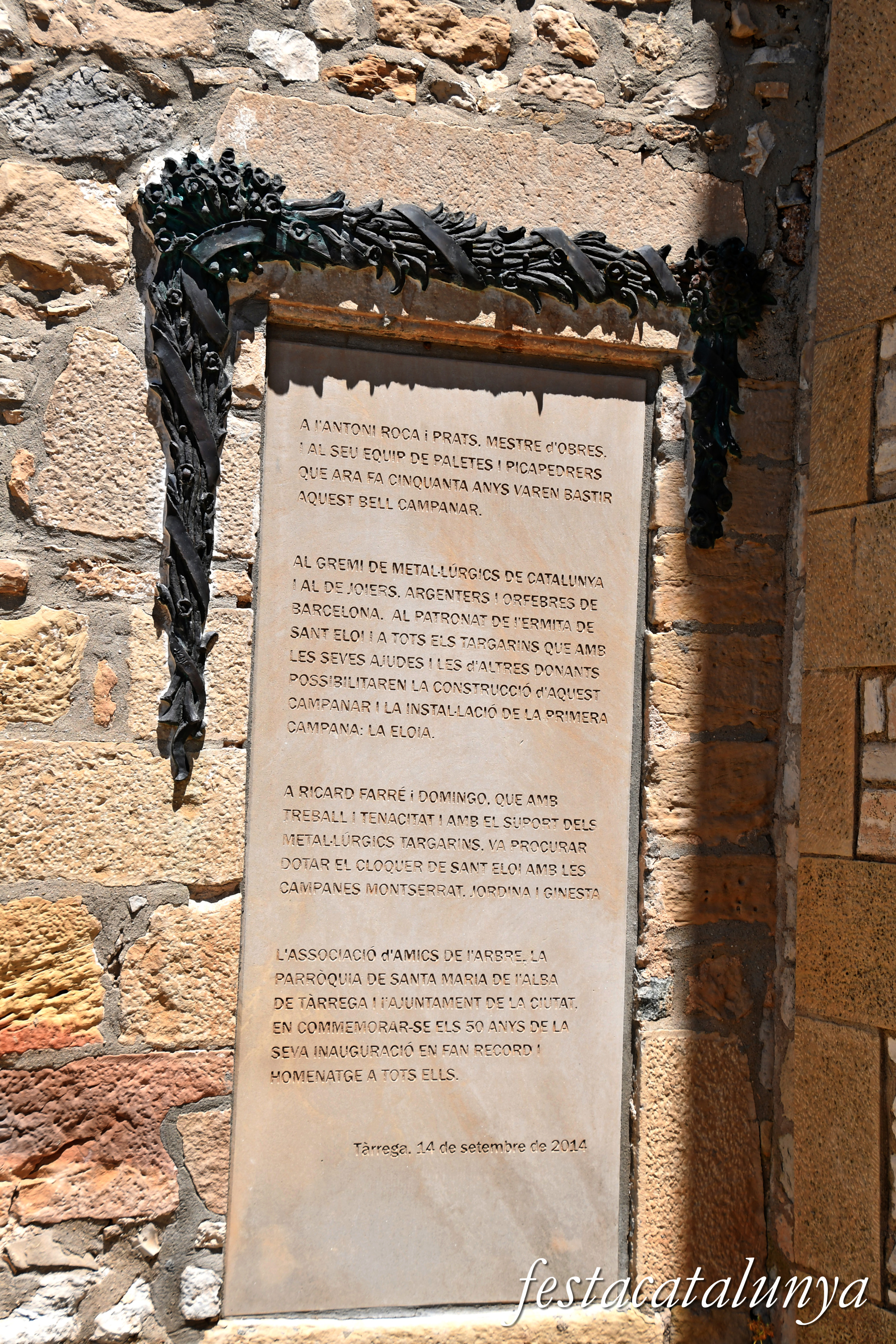 Tàrrega - Parc de Sant Eloi - Monòlit a Antoni Roca i Prats 