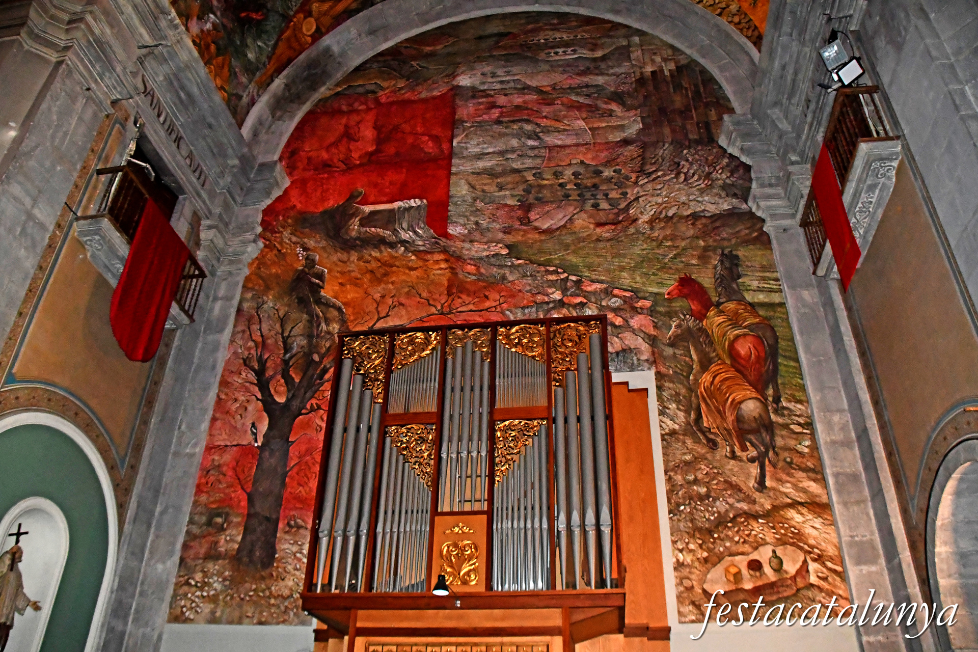 Tàrrega - Església parroquial de Santa Maria de l'Alba - Pintures de la nau central i del presbiteri - Nativitats 