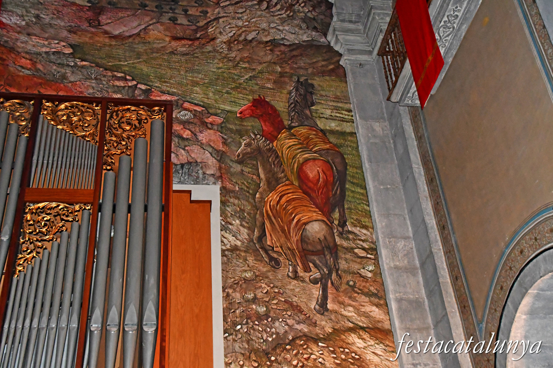 Tàrrega - Església parroquial de Santa Maria de l'Alba - Pintures de la nau central i del presbiteri - Nativitats 
