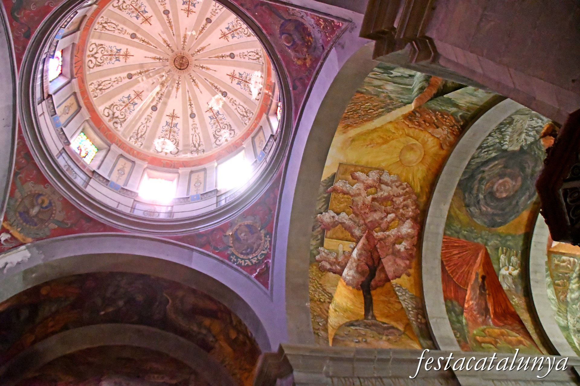 Tàrrega - Església parroquial de Santa Maria de l'Alba - Pintures de la nau central i del presbiteri - Nau central i presbiteri 