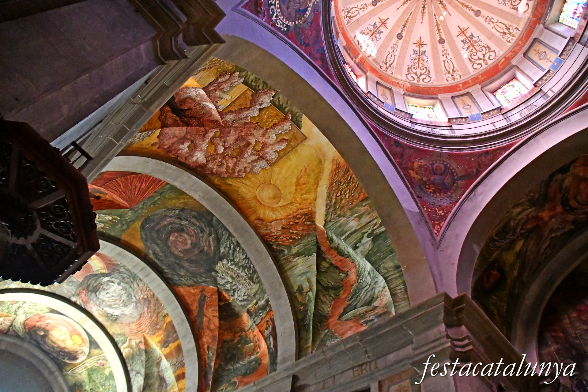 Tàrrega - Església parroquial de Santa Maria de l'Alba - Pintures de la nau central i del presbiteri - Nau central i presbiteri 