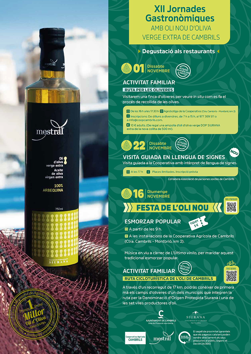 Cambrils - Jornades Gastronòmiques amb Oli Nou d'Oliva Verge Extra 