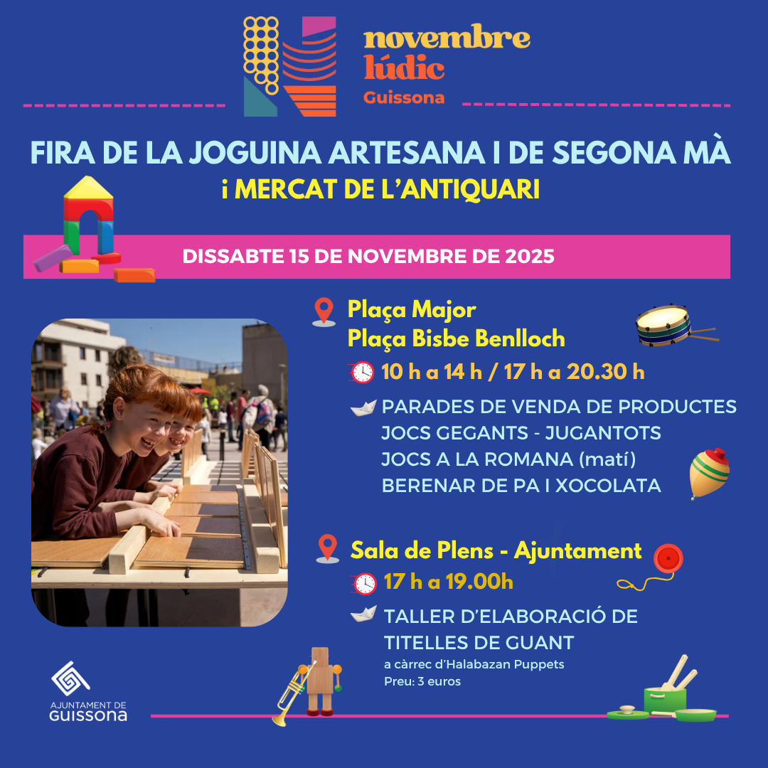 Guissona - Novembre lúdic - Fira de la joguina artesana i de segona mà 