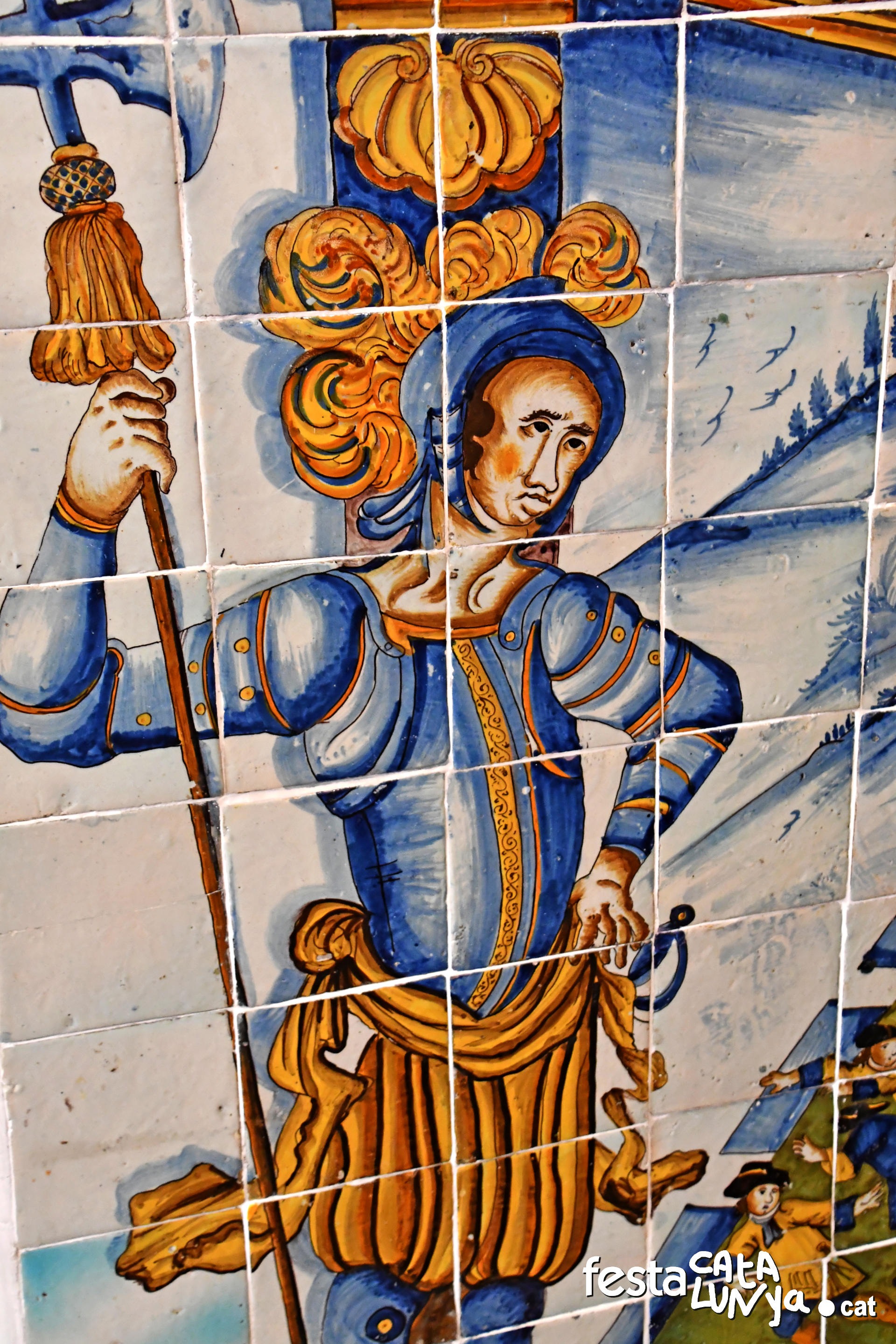 Quart - Murals de rajoles policromes de la capella del Roser de l'església de Sant Sadurní de Palol d'Onyar 