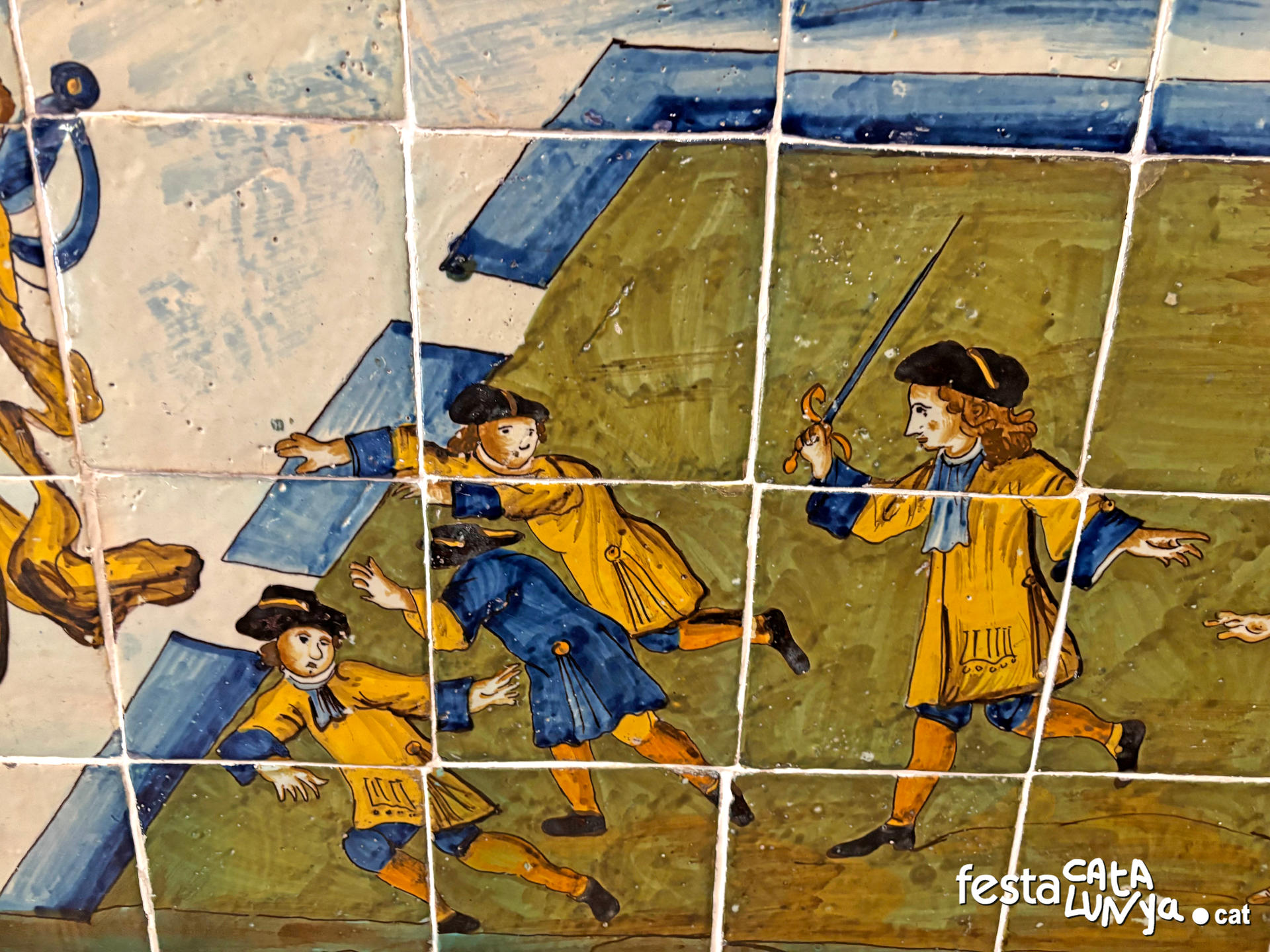 Quart - Murals de rajoles policromes de la capella del Roser de l'església de Sant Sadurní de Palol d'Onyar 