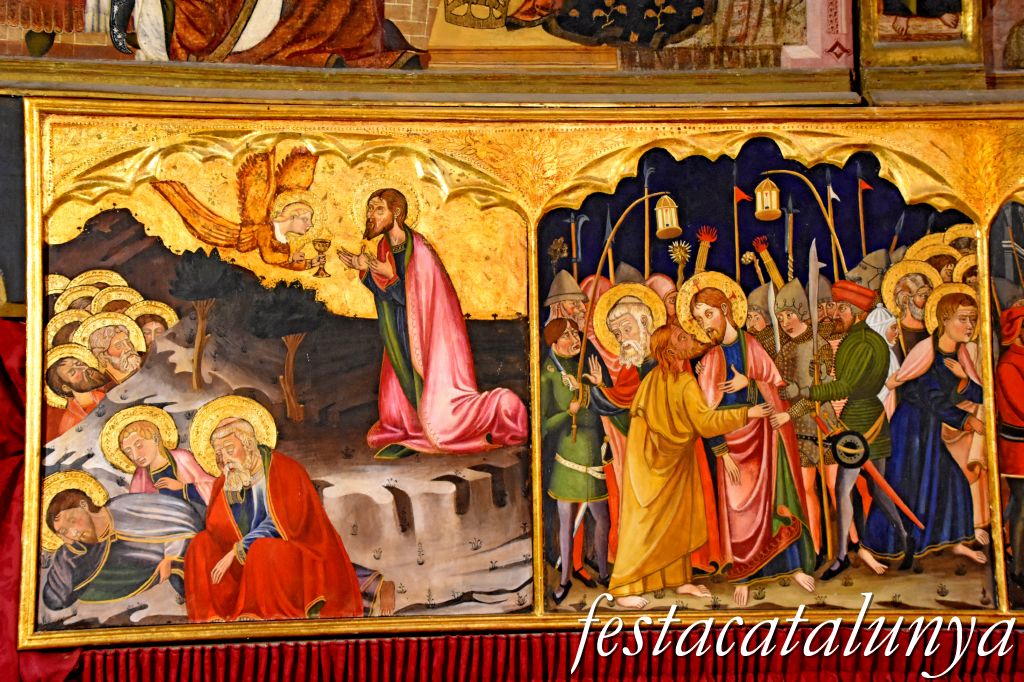 Rubió - Retaule de Santa Maria - Oració hort de Getsemaní i Traició Judes