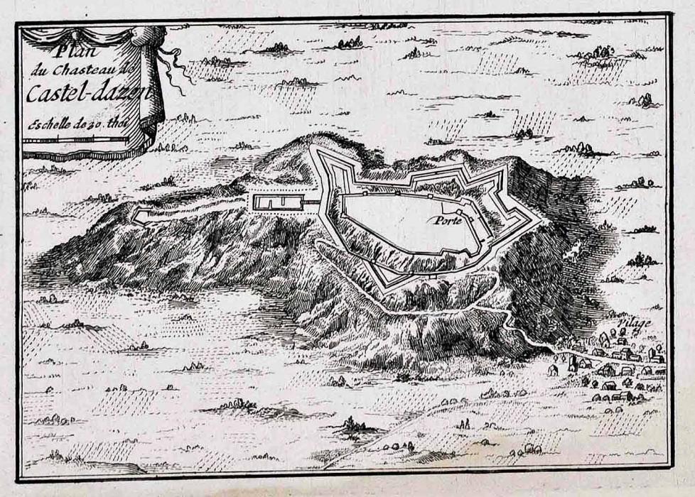 Castelldans - Castell de Castelldans (Planimetria feta per Sébastien Beaulieu a finals del segle XVII)
