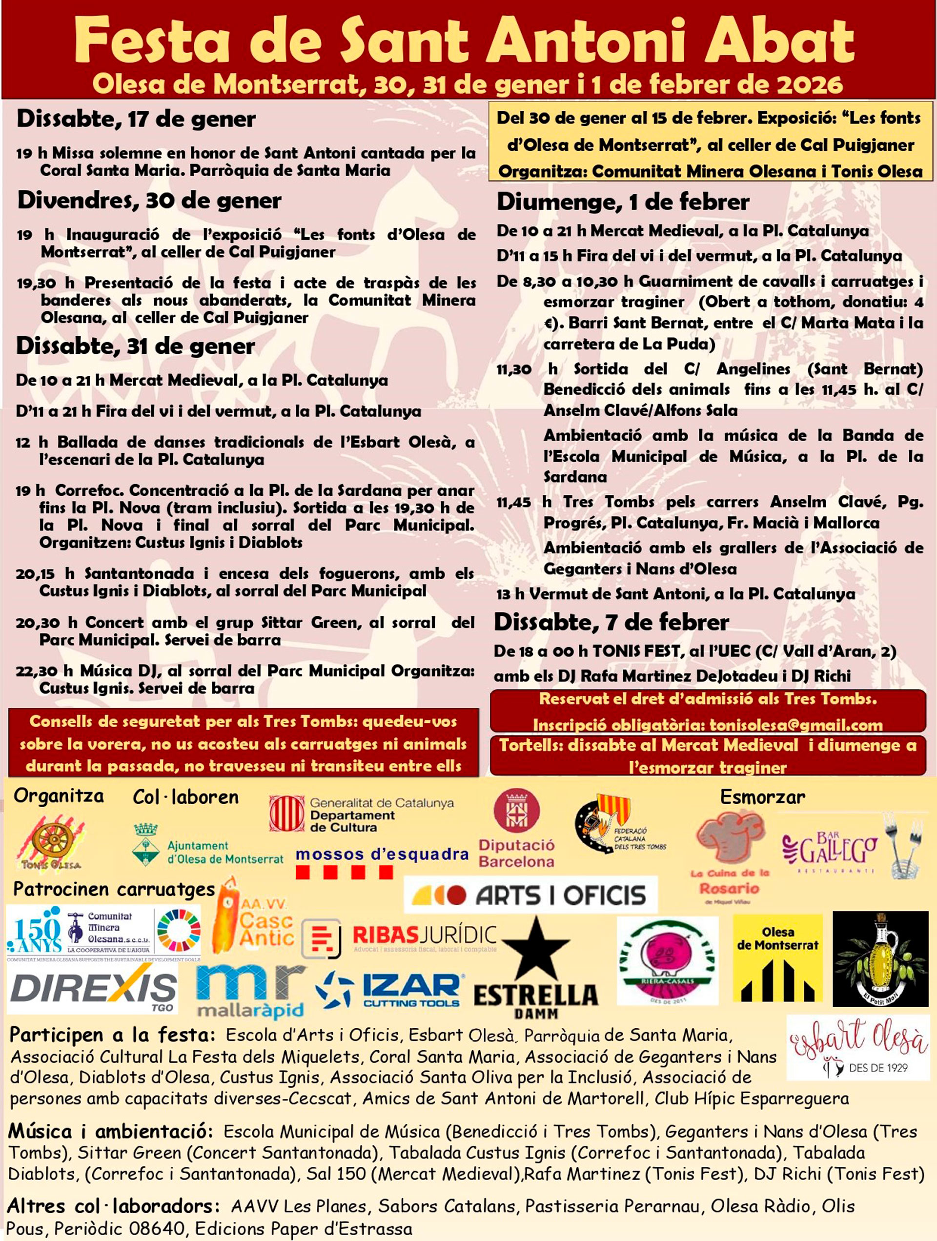 Olesa de Montserrat - Festa de Sant Antoni Abat 2026