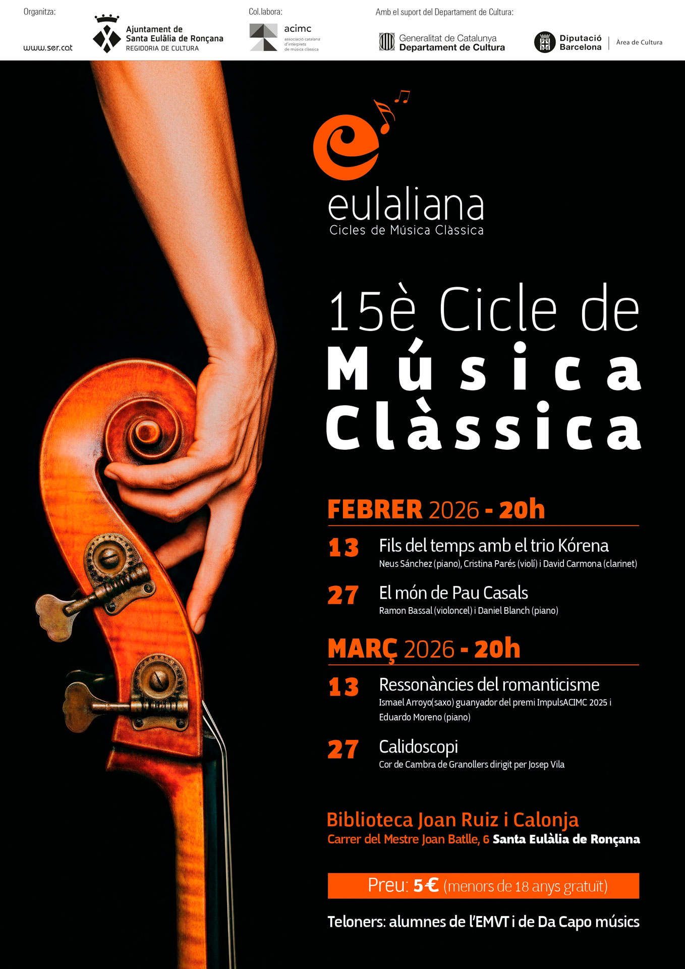 Santa Eulàlia de Ronçana - Eulaliana, cicle de música clàssica 2026