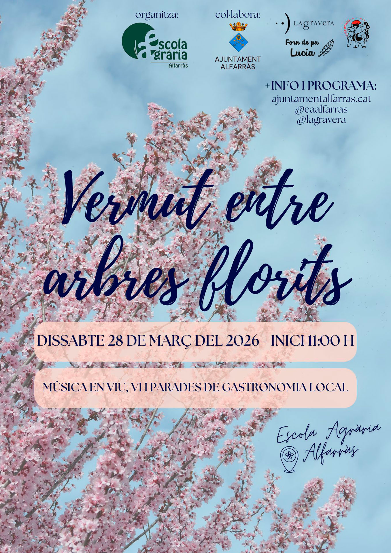Alfarràs - Vermut entre arbres florits