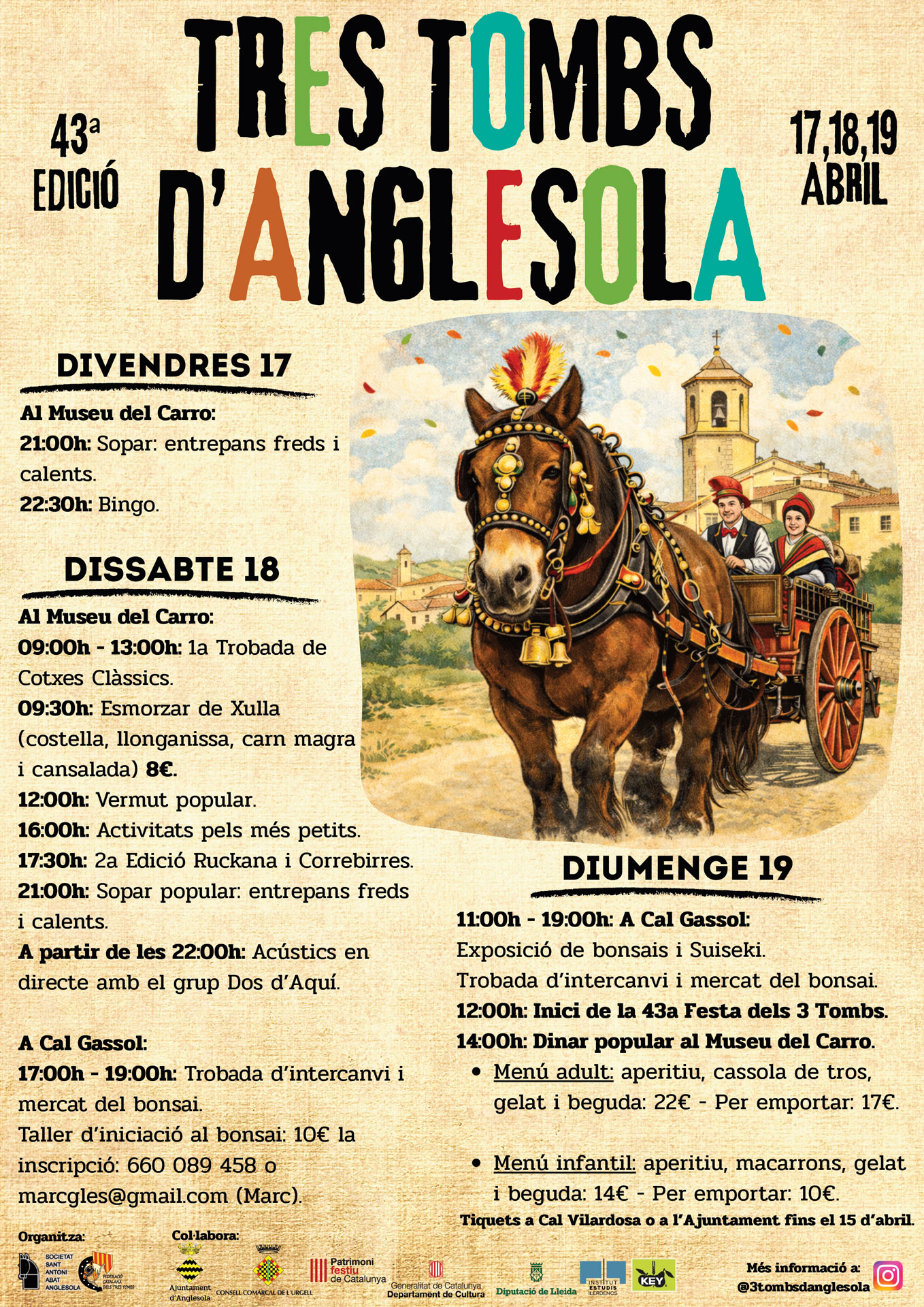 Anglesola - Festa dels Tres Tombs 2026