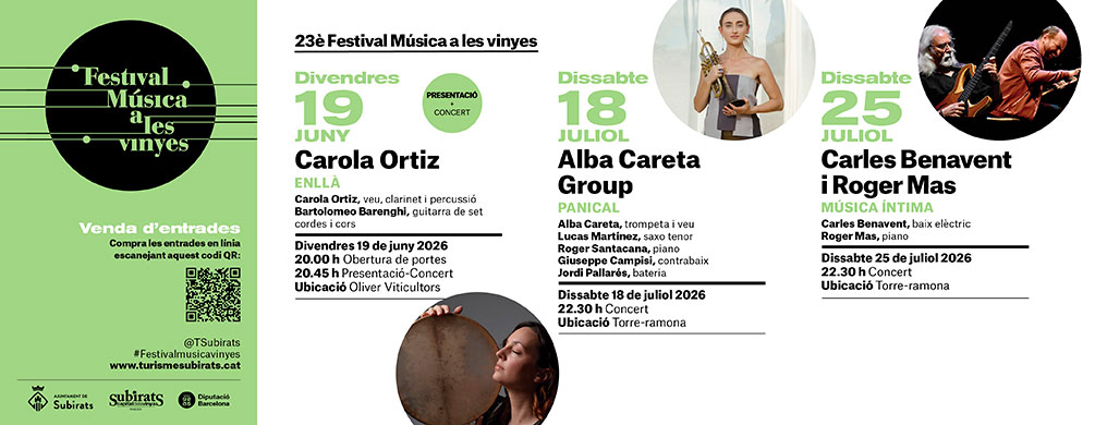 Banner de Subirats - Festival Música a les Vinyes 2026