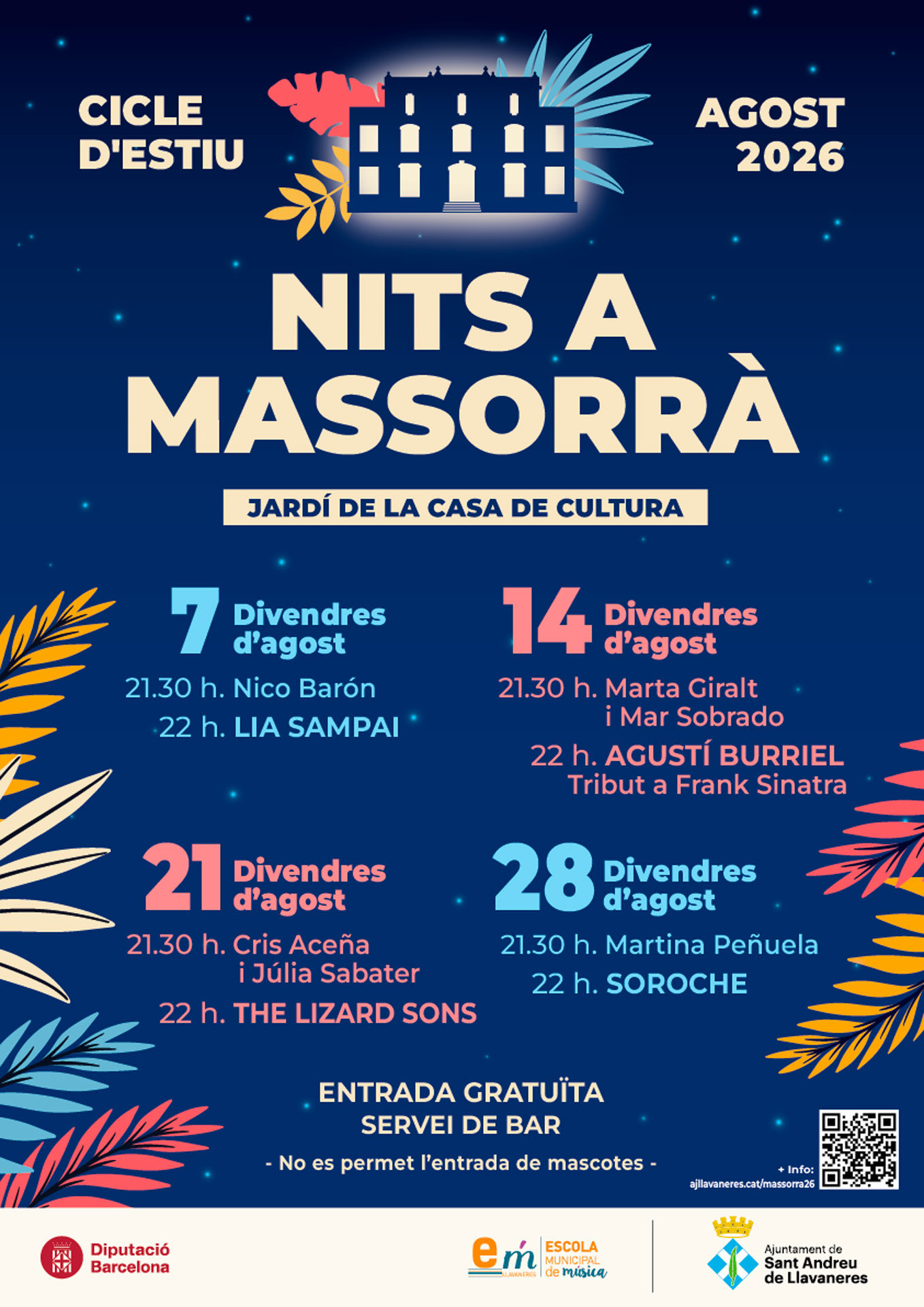 Nits a Massorrà, Cicle d'estiu 2026 - Sant Andreu de Llavaneres