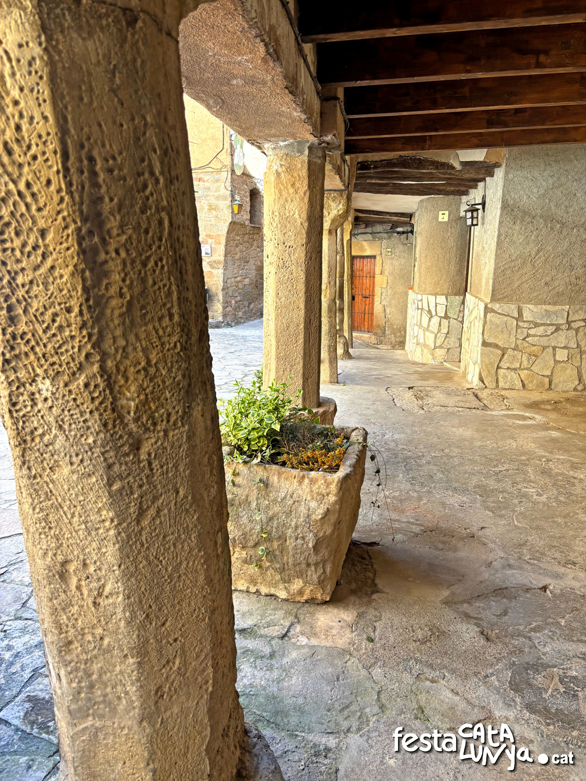 Plaça porxada de l'Església - Torà