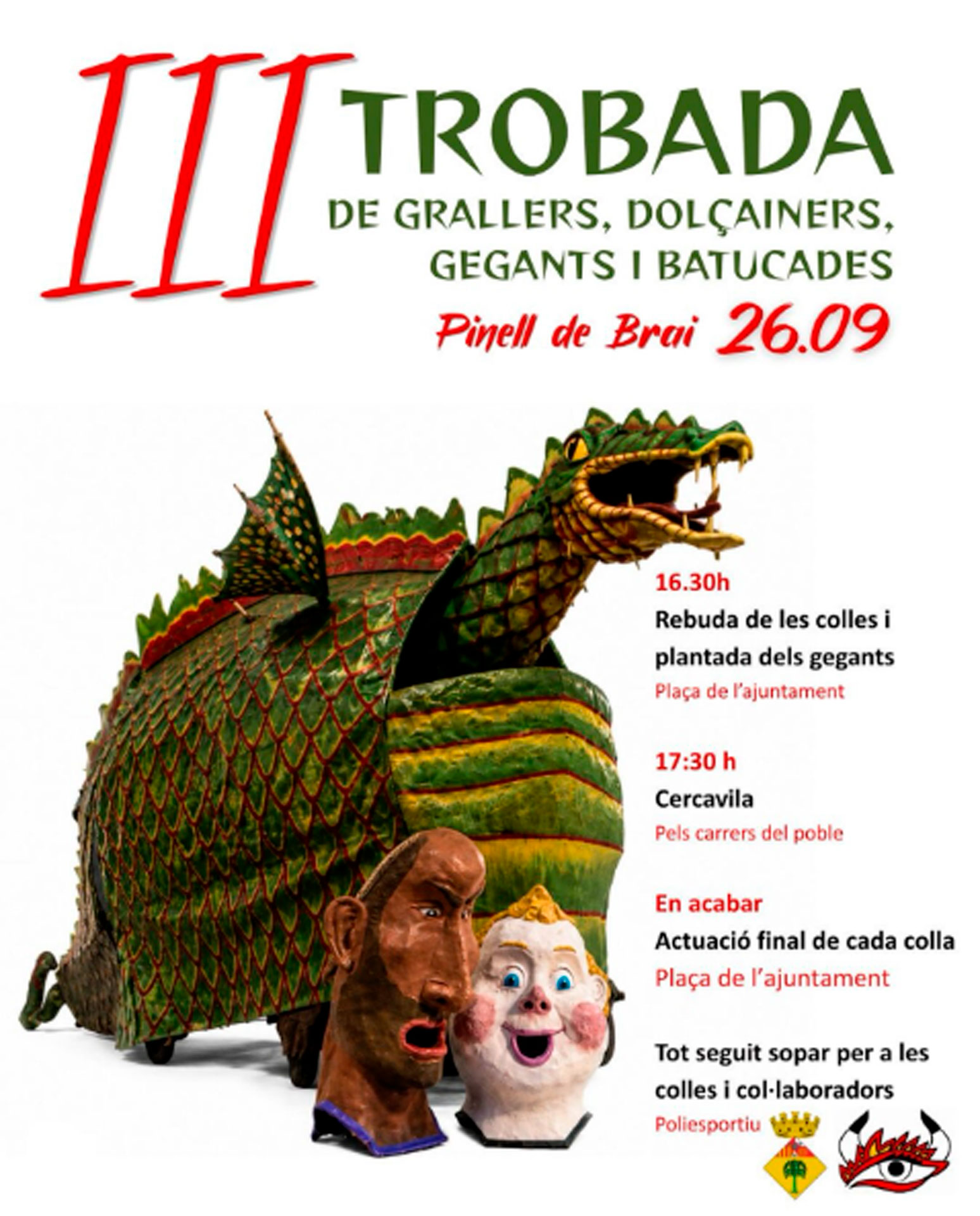 Trobada de Grallers, Dolçainers, Gegants i Batucades a Pinell de Brai