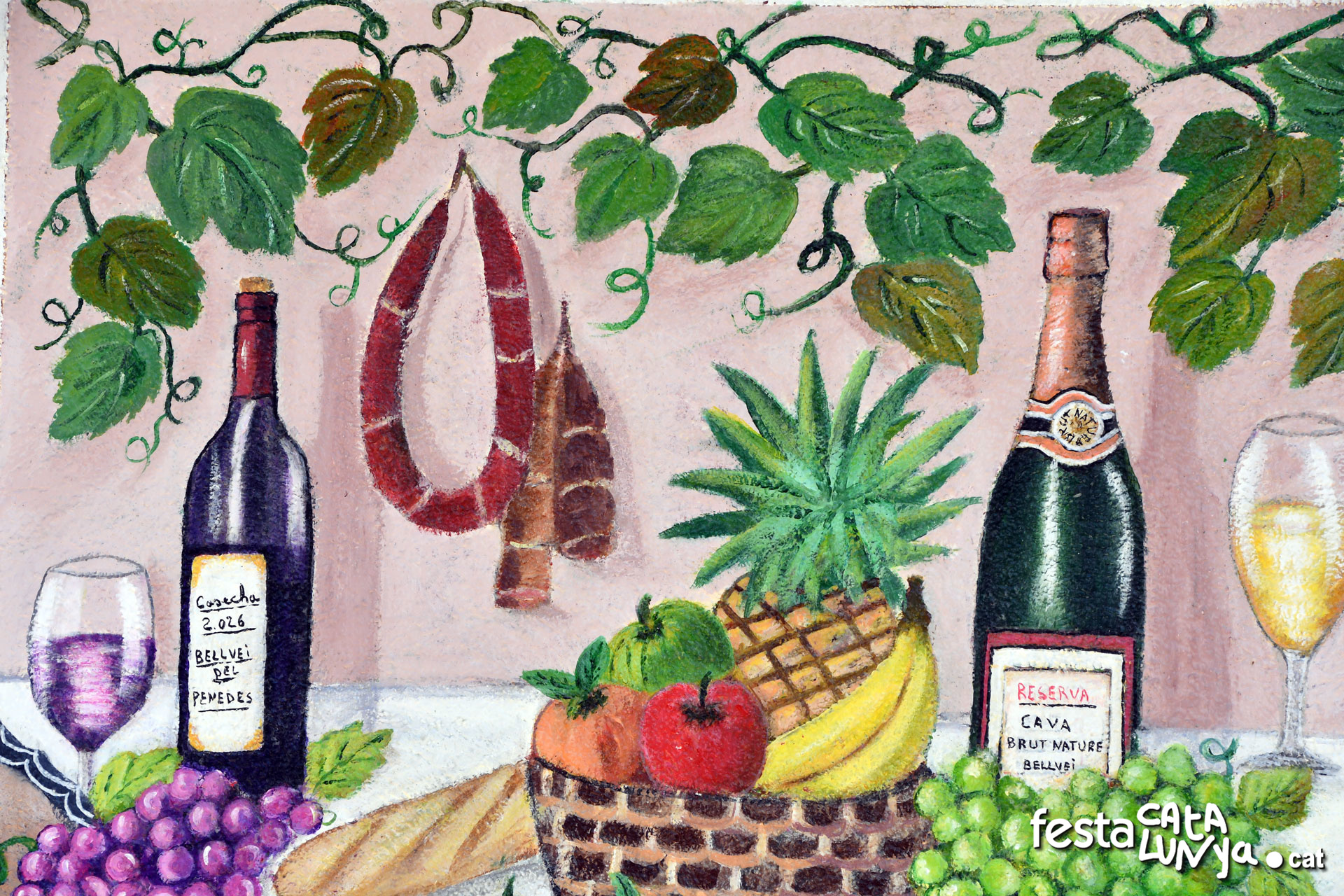 Bellvei - Mural Retrobar-nos a Taula a Bellvei