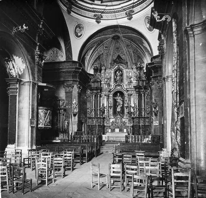 La Riba - Retaule de Sant Nicolau l'any 1922 (Foto: Josep Salvany. Biblioteca de Catalunya)