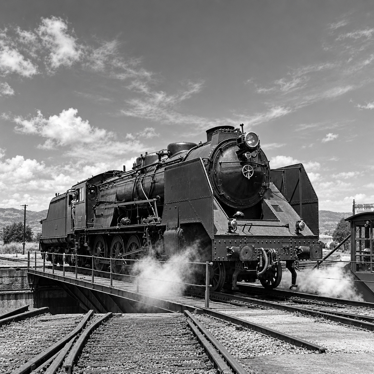Móra la Nova - https://historiastren.blogspot.com de Juanjo Olaizola Elordi - Locomotora Bonita al pont giratori Foto Xavier Santamaria