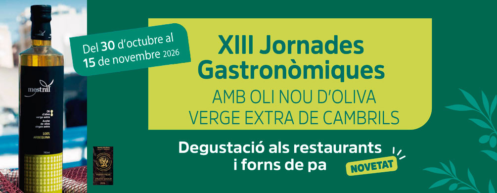 Banner de Cambrils- Jornades Gastronòmiques amb Oli Nou d'Oliva Verge Extra 2026